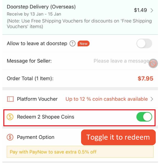 apply shopee coins value